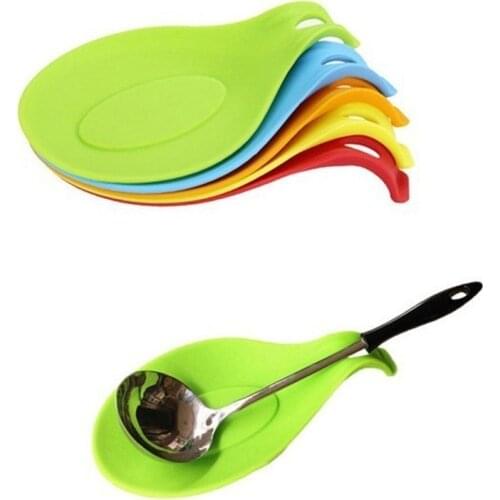 Silicone Insulation Spoon Rest Heat Resistant Placemat Drink Glass Coaster Tray Spoon Pad Eat Mat Pot Holder Kitchen Accessories