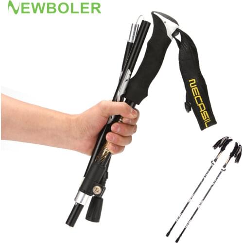 1/ 2Pcs Nordic Walking Sticks Anti Shock Trekking Poles Hiking Walking Cane Aluminum Telescopic Camping Hiking Poles Crutches