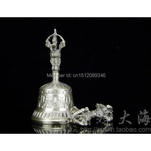 Tibetan Buddhism talisman charms, Nepal / silver, bell Dorje / five shares of Tantric Dorje and bell