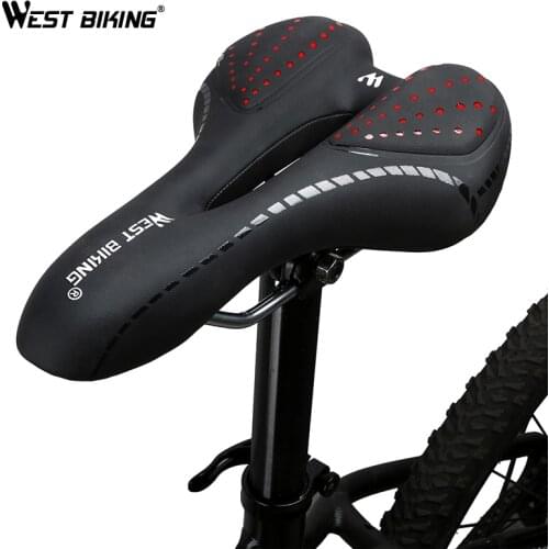 WEST BIKING Bike Saddle Comfortable Cushion MTB Bicycle Accessories Breathable Soft Seat Shockproof Silica Gel PU Cushion