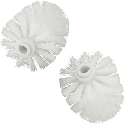 Replacement Spare Bathroom Accessory Plain Plastic Toilet Cleaning Brushes Head Holders White (2x White Heads)
