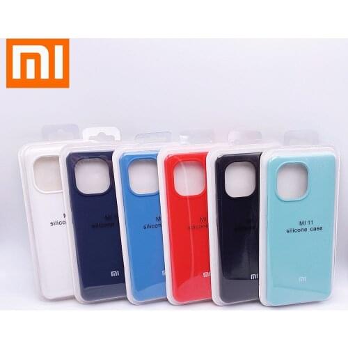 Original Xiaomi Mi11 Silkly Soft Touch Liquid Silicone Phone Protective Cover Case for XiaoMI 11 Case