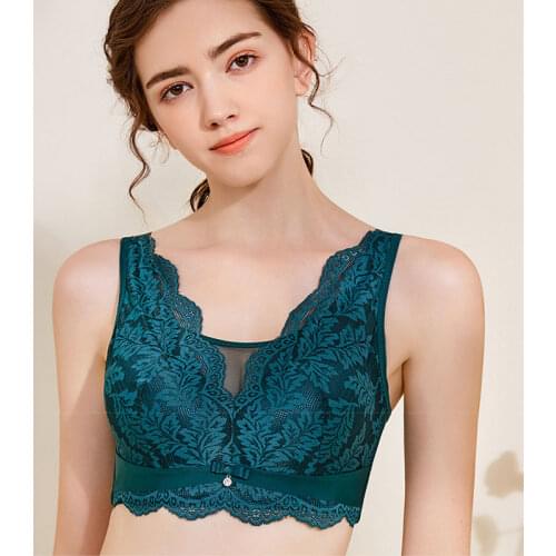 Wire Free Women Bra Push Up Vest Lingerie Plus Size Bras for Women 34 To 44 Lace Bralette