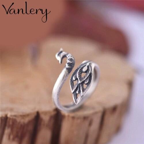 New Trendy Personality Punk Peacock Rings For Women Lady Resizable Size Rings Party Jewelry Charm Gifts 2021