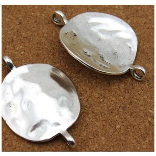 10pcs/lot 28*43mm Connector Metal Alloy Spacer Hole Beads Flat Beads For DIY bracelet Jewelry Making fh54