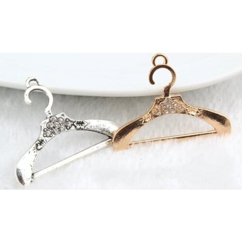 10pcs/Bag Rhinestone Hanger Charms Bracelets Vintage Silver Hanger Metal Fashion Pendant For DIY Earring Accessories Craft YZ066