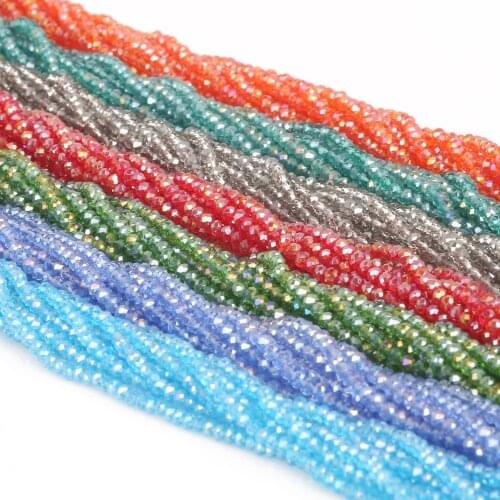 195pcs 2mm Austria Crystal Beads Faceted Glass Beads Loose Spacer Beads For Jewelry Making DIY Bracelet