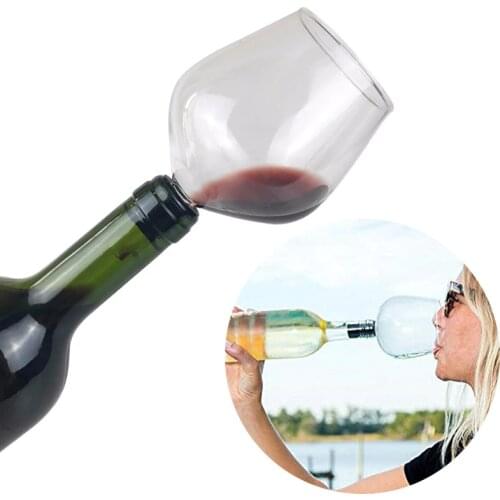 2PCS Red Wine Glass Direct To Drinking Wine Champagne Decanter Glass Cup Packed In Wine Bottle Stopper Bar Tools Party Gifts