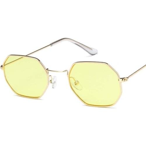 2018 UV400 Square Goggles Women Sunglasses Hexagon Polygonal Small Full Frame Ocean Film Clear Lens Men Sun Glasses Brand Design