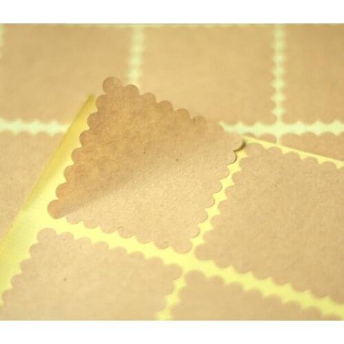 360 stickers/lot 40x40mm flower edge Self-adhesive kraft paper sealing label sticker for decoration, Item No.TK28