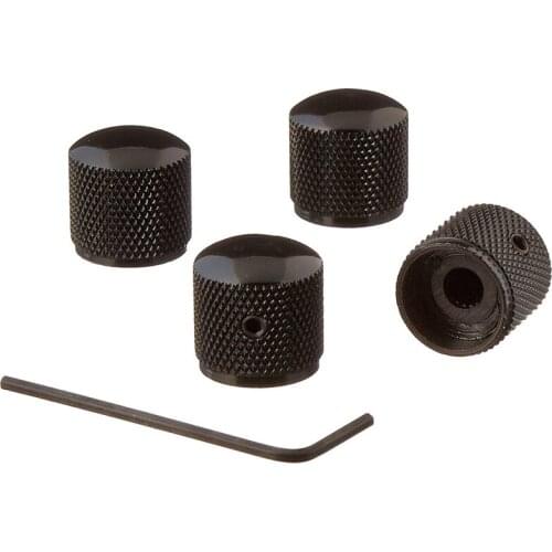 4pcs Guitar Dome Control Knobs for Tele Replacement Black