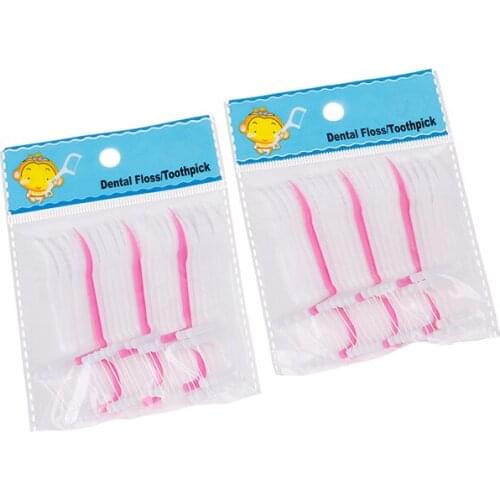 50 Pc Disposable Dental Flosser Interdental Brush Teeth Stick Toothpick Dental Floss Pick Oral Gum Teeth Cleaning Care