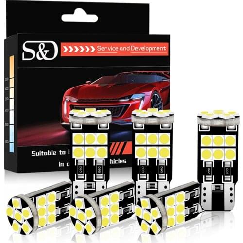 6Pcs T10 194 920 912 921 168 W5W LED Canbus Extreme Bright 18 SMD 3030 Chip Bulbs Car Parking Backup Reverse Wide Lights