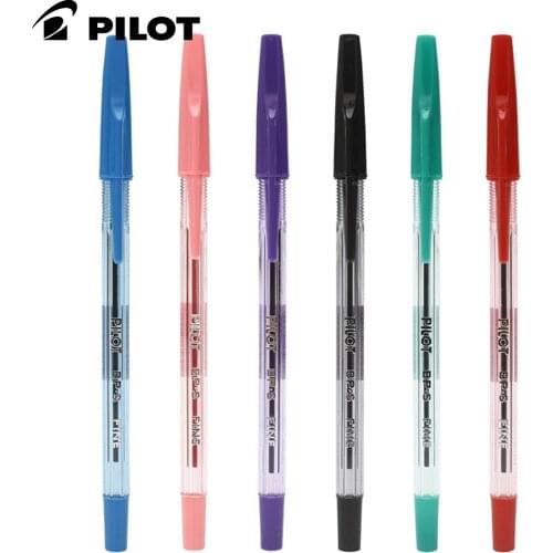 6pcs Japan PILOT BP-S Color Ballpoint Pen BP-SF 0.7mm Bullet Point Classic Transparent Rod Student Writing