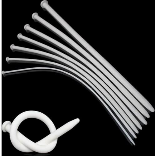 7pcs White Catheter Medical Silicone Urethral Vibrator Sound Catheter Male Urethral Plug Massage Device Condoms Adult Sex Toys