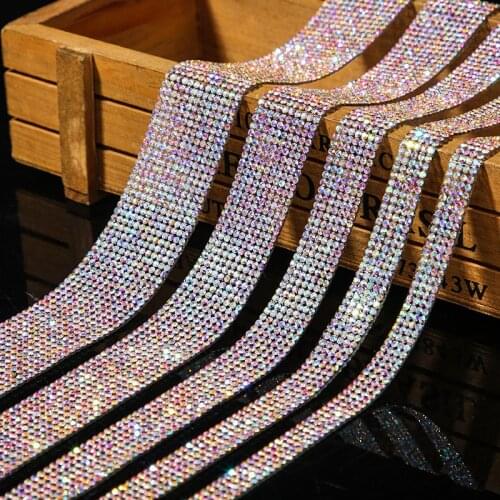 Apparel Accessories Rhinestone Chain DIY Adhesive crystal Strip Hot Hotfix Clothing Accessories Paste cryatal Phone Case 1yard