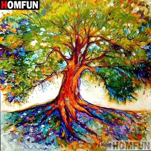 HOMFUN Full Square/Round Drill 5D DIY Diamond Painting "Color tree" Embroidery Cross Stitch 3D Home Decor A10602