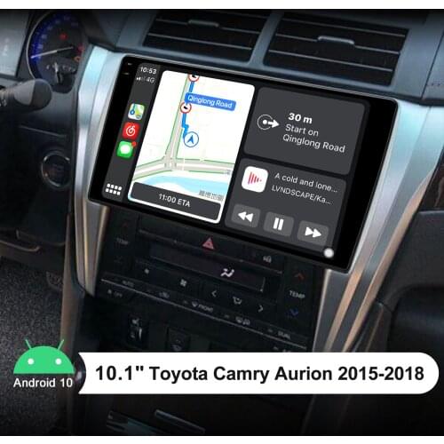 10.1 Inch Radio 1Din Android 10 Car Stereo GPS Multimedia Player Autoradio Carplay Cassette For Toyota Camry Aurion 2015-2018