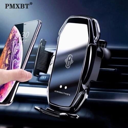 Automatic Clamping Qi Wireless Car Charger Mount Infrared Sensor Fast Charging Holder For iPhone 11 Pro XS Max XR Samsung S10 S9