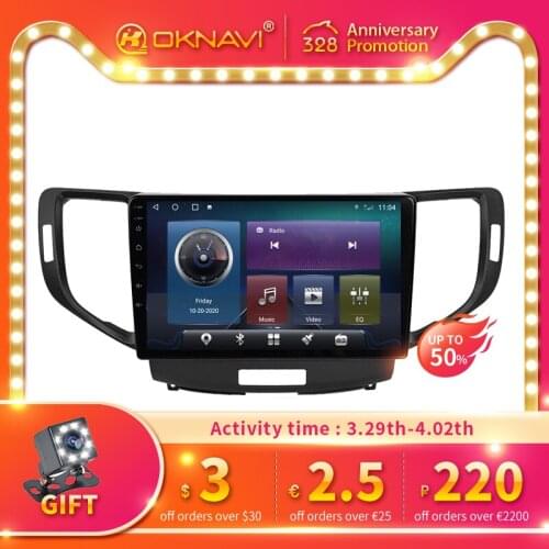 10" Android 10.0 Auto Car Radio For Honda Accord 8 2008 2009 2010 2011 2012 Multimedia Video Player GPS Navigation Supports 4G
