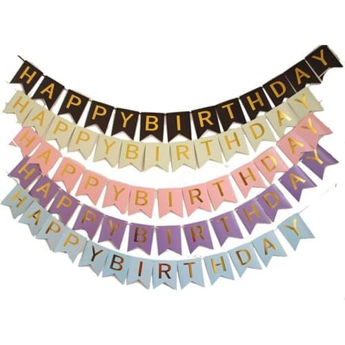 Happy Birthday Banner Birthday Dinosaur Jungle Wild Animal Birthday Party Supplies Paper Garland Bunting Banner Baby Shower