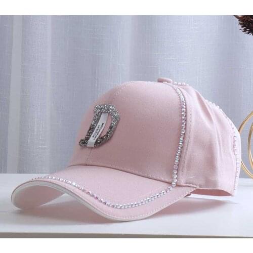2021 New Rhinestone Baseball Caps Women Colorful Diamond Caps D Letter Hip-pop Hat Casual Snapback Cap Female Casquette Sun Hat