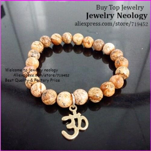 10pcs/lot Nature Stone Beaded Yoga Bracelets Earthy colors Stretch Bracelets Handmade Jewelry Mens/Womens Power Bracelet