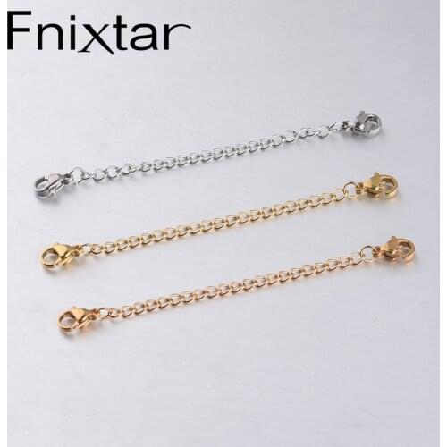 Fnixtar Stainless Steel Extender Chain DIY Making Necklace Bracelets Anklets Extension Chain 7cm 10piece/lot