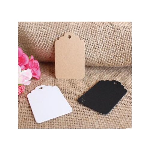 Hot Sale 100 Pcs / Lot Kraft Price Wedding Favor Labels Party Favor Tag Brands Tags Packing Label 3 Colors White, Black, Brown