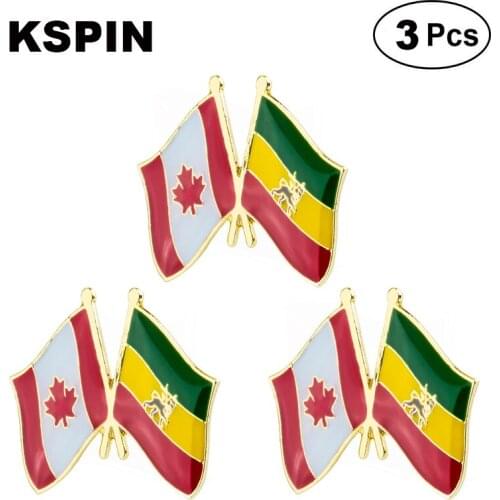 Canada & Ethiopia Frendship Lapel Pin Brooches Pins Flag badge Brooch Badges