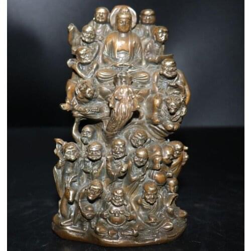 China brass eighteen Rohan Buddha crafts statue