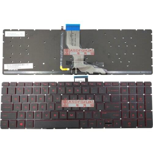 FOR HP Omen 15-AX000 15-AX100 15-AX200 15-AX033DX Keyboard Red Backlit US Black SG-80750-XUA 100% TESED OK
