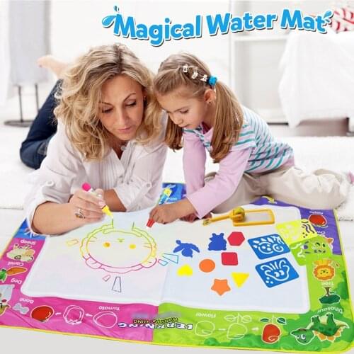 Big Size 150x100cm Magic Water Mat with 4 Pcs Doodle-Pens Stamp Tools Water Drawing Painting Mat for Kids Educational Toys