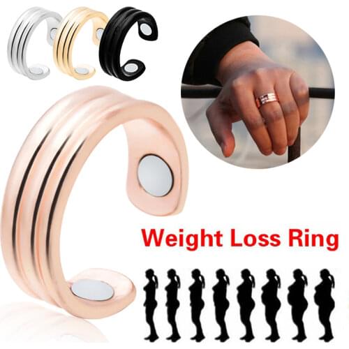 1PC Stimulating Acupoints Gallstone Ring Magnetic Health Care Ring Weight Loss Slimming Ring String Fitness Reduce Weight Ring