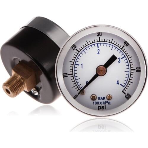 1/8" NPT Threads Mini Pressure Gauge Air Compressor Hydraulic Gauge Manometer Pressure Tester 0-60PSI Back Mount 1.5" Dial Plate