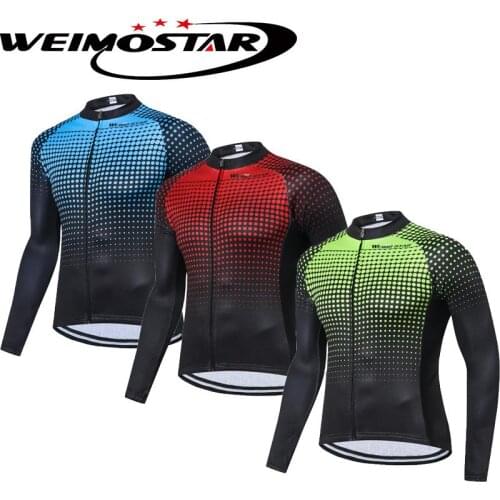Men Cycling Jersey Long Sleeve Autumn Bicycle Clothing Shirts Mtb Polyester Ropa ciclismo Riding Sports Bike Jersey S-3XL