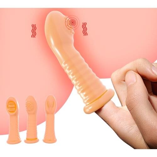 Finger Vibrators Orgasm G Spot Clitoris Vaginal Massage Stimulator Masturbator Erotic Vibrating Finger Sleeve Sex Toy For Women