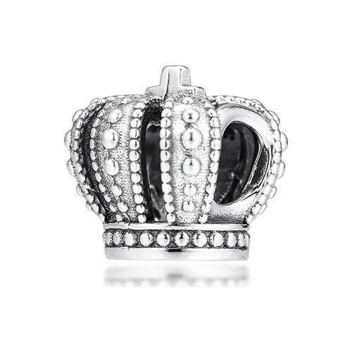 Fits For Pandora Bracelets Royal Crown Charms 100% Sterling Silver Beads Free Shipping