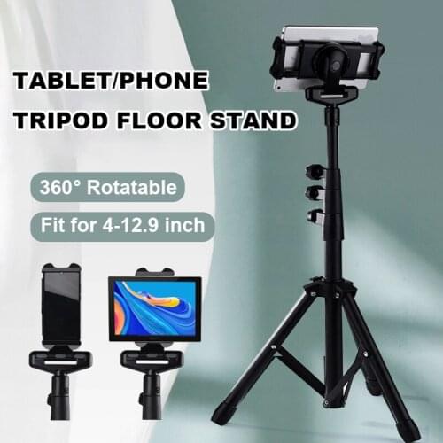 SMOYNG Stretchable Portable Adjustable Tripod Floor Tablet Phone Stand Holder Support For 4-12.9 Inch iPhone iPad Pro Mount