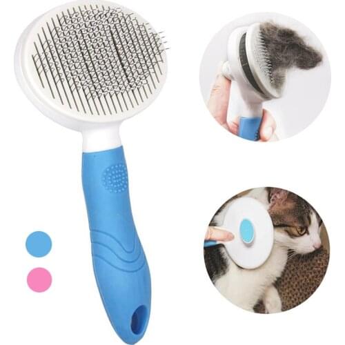 Pet Comb Self Cleaning Slicker Brush Automatic Quick Clean Needle Combs Pet Hair Remover Brush for Dog Cat Grooming Tool