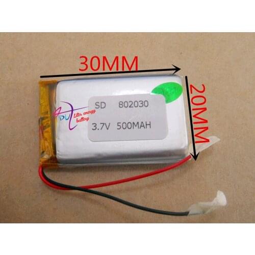 Size 802030 3.7V 500mah tablet battery with Protection Board For MP4 GSP Digital Products Free S