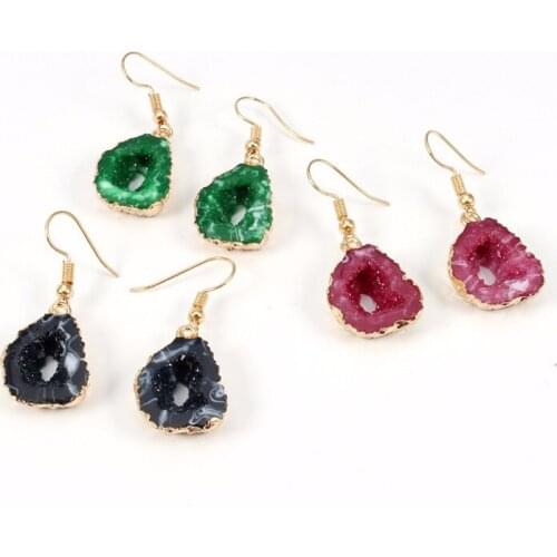 Geometric Color Rhinestone Hollow Pendant Dangle Earrings Fashion Party Jewelry Statement Earrings Women Accessories Girl Gift