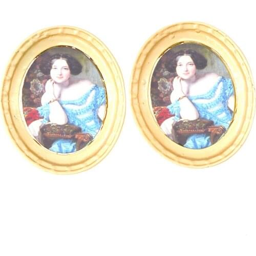 Statement Antique Round Vintage Drop Earrings Colorful Flower Baroque Dangle Earring New Arrival Retro Jewelry