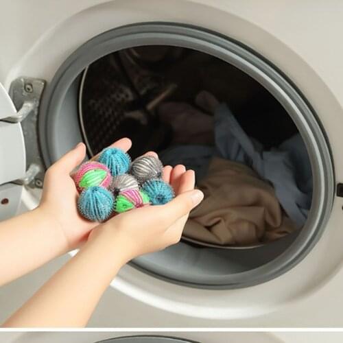 6Pcs/Pack Hair Removal Nylon Laundry Ball Prevent Winding Washing Machine Sticky Wool Hair Absorber Wash Clothes Cleaning Ball