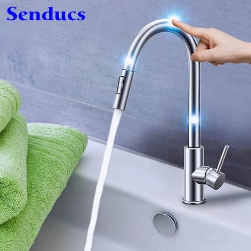 Touch Kitchen Faucet with Pull Out Sprayer Kitchen Sink Mixer Tap of Quality Stainless Steel Sensitive Touch Kitchen Faucets
