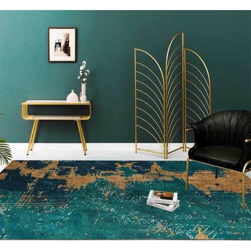 Modern Luxury Dark Green Abstract Art Carpet Home Living Room Vintage Area Rug Room Decoration Table Chair Mat Rug Bedside Rug