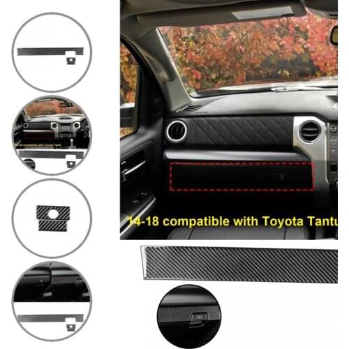 Classy 3Pcs/Set Glossy Interior Co-pilot Glove Box Panel Trim Sticker Carbon Fiber Panel Trim Cover Anti-scratch