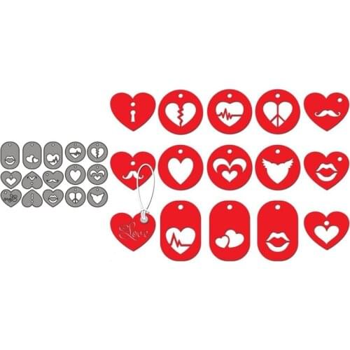 Metal Cutting Heart-shaped round symbol Stencils For DIY Scrapbooking Decorative Embossing Handcraft Cutting Template