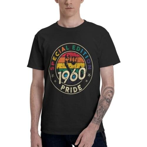 Vintage 1960 Gay Shirt Pride LGBT Tshirts Men Fashion Tee Tops Cotton T Shirt Short Sleeve Gift Equality Outfit Birthday T-shirt