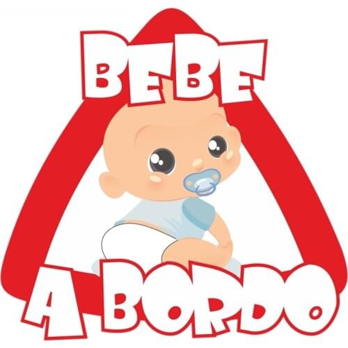 Funny Car Stickers Lovely Baby on Board In Spanish Car Stickers Creative Decals for Opel Seat VW Volkswagen,15cm*14cm